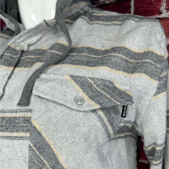 Molokai Surf CO Men’s Long Sleeve Striped Hoodie - Size: XL - Gray- NWT - Picture 4 of 10